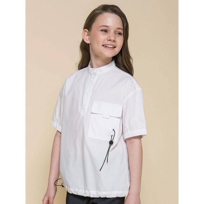 Блузка для девочек, рост 128 см, цвет белый от компании Интернет-гипермаркет «MALL24» - фото 1