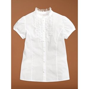 Блузка для девочек, рост 158 см, цвет белый