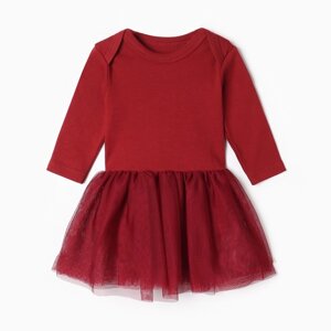 Боди с юбкой Крошка Я Cherry Red, рост 62-68, вишневый