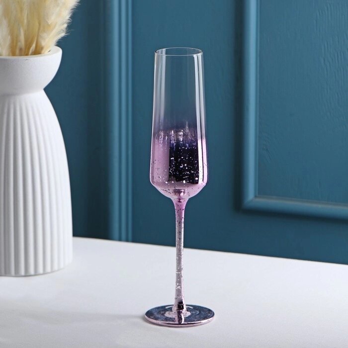 Бокал для шампанского "Мерцание", 190 мл, цвет розовый от компании Интернет-гипермаркет «MALL24» - фото 1