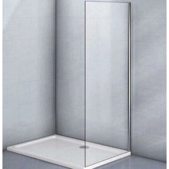 Боковая панель Veconi KP03-90-01-19C1, 900х1850 мм, без поддона, прозрачное стекло, хром от компании Интернет-гипермаркет «MALL24» - фото 1