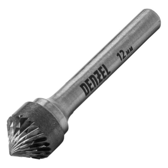 Борфреза Denzel, тип К, по металлу, твердосплавная, зенкер 90° , 12 мм от компании Интернет-гипермаркет «MALL24» - фото 1