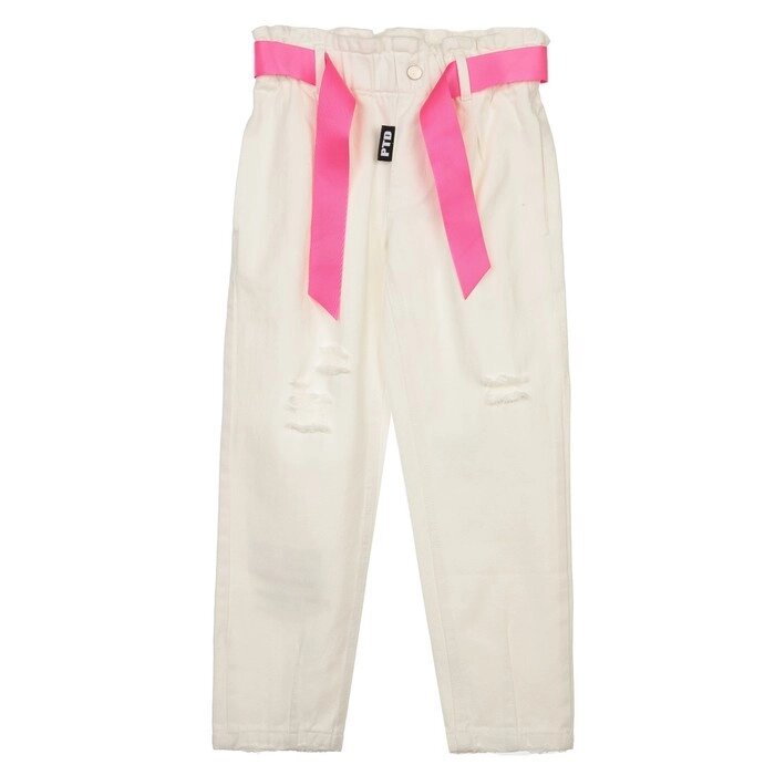 Брюки для девочки, рост 170 см, цвет белый, розовый от компании Интернет-гипермаркет «MALL24» - фото 1