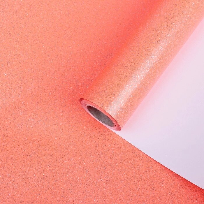 Бумага упаковочная, "Звездная пыль", с блёстками, неоновый красный, 0,7 x 5 м от компании Интернет-гипермаркет «MALL24» - фото 1