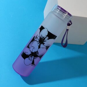 Бутылка для воды "Цветы", 500 мл, стекло