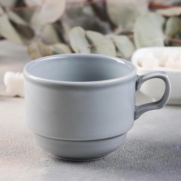 Чашка чайная "Акварель", 200 мл, цвет светло-серый от компании Интернет-гипермаркет «MALL24» - фото 1