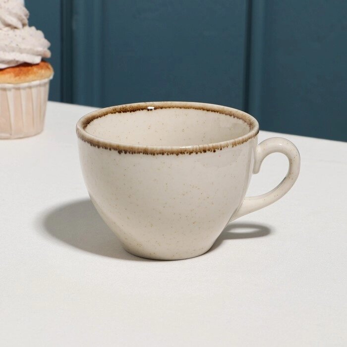Чашка чайная  "Pearl"  220 мл, бежевая, фарфор от компании Интернет-гипермаркет «MALL24» - фото 1