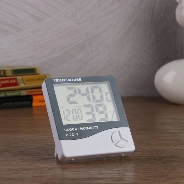 Часы-будильник электронные "Бируни" с термометром и гигрометром, 10102 см от компании Интернет-гипермаркет «MALL24» - фото 1