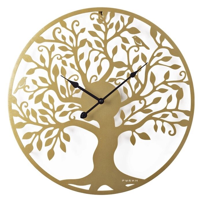 Часы настенные из металла "Дерево жизни" , d-50 см, золото от компании Интернет-гипермаркет «MALL24» - фото 1