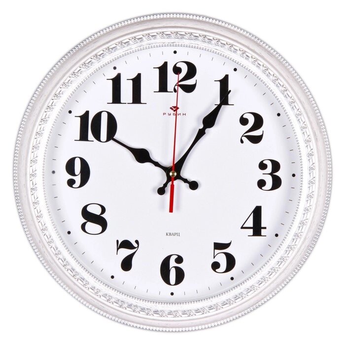 Часы настенные  "Классика", d-28.5 см, корпус белый с серебром от компании Интернет-гипермаркет «MALL24» - фото 1