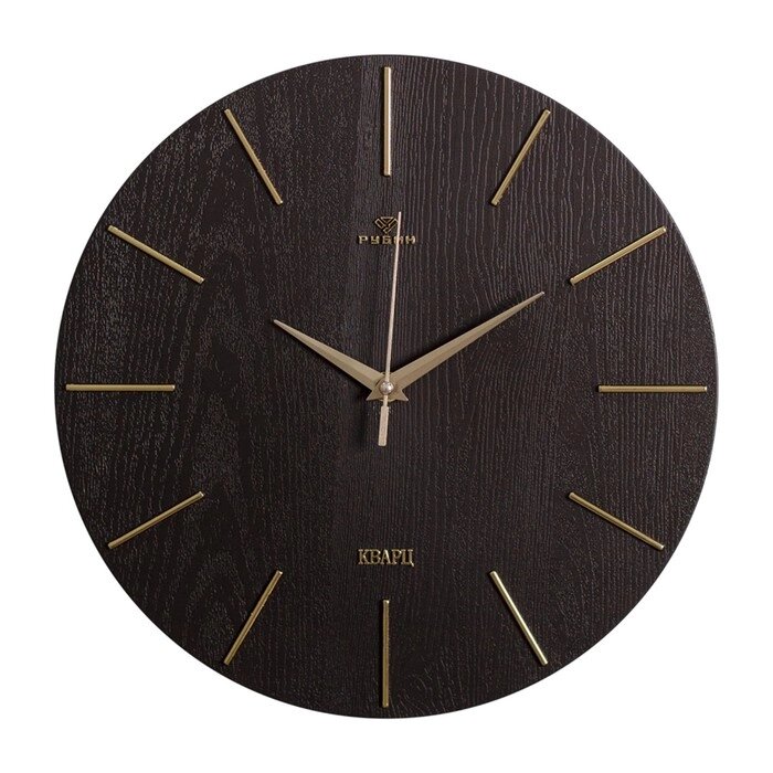 Часы настенные "Классика", d-30 см, корпус коричневый с золотом от компании Интернет-гипермаркет «MALL24» - фото 1