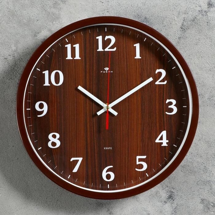 Часы настенные круглые "Дерево", 30 см, обод коричневый от компании Интернет-гипермаркет «MALL24» - фото 1