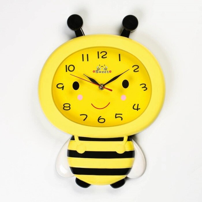 Часы настенные, серия: Детские, "Пчёлка", плавный ход,37 x 27.5 см, АА от компании Интернет-гипермаркет «MALL24» - фото 1