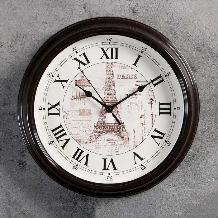 Часы настенные, серия: Город "Париж", d=31 см от компании Интернет-гипермаркет «MALL24» - фото 1