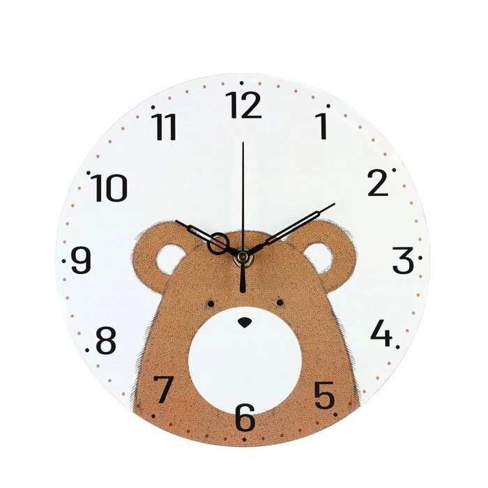 Часы настенные, серия: Интерьер, "Медведь", дискретный ход, d-23. см от компании Интернет-гипермаркет «MALL24» - фото 1