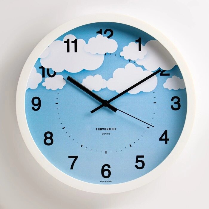 Часы настенные, серия: Интерьер, "Облака", плавный ход, d=30.5 см от компании Интернет-гипермаркет «MALL24» - фото 1
