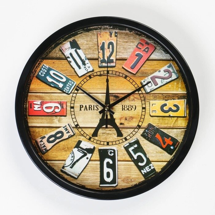 Часы настенные, серия: Интерьер, "Париж", дискретный ход, d=30 см, АА от компании Интернет-гипермаркет «MALL24» - фото 1