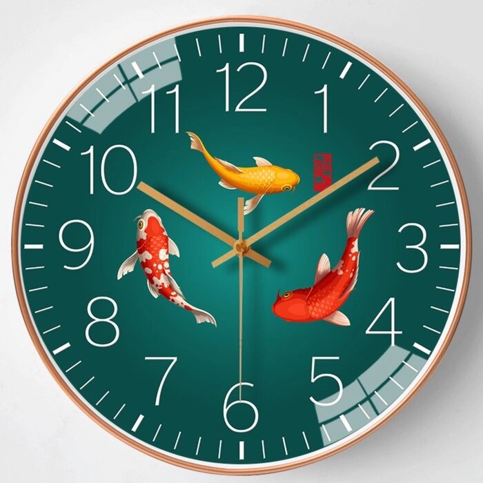 Часы настенные, серия: Интерьер, "Рыбки", плавный ход, d=30 см, АА от компании Интернет-гипермаркет «MALL24» - фото 1