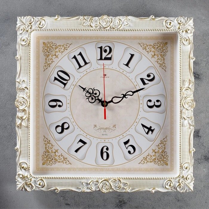 Часы настенные, серия: Классика, "Барака", белое золото, 38х38 см от компании Интернет-гипермаркет «MALL24» - фото 1