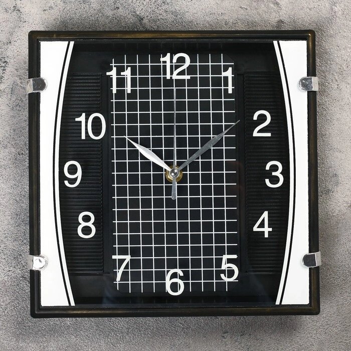 Часы настенные, серия: Классика, "Матао", чёрные, 23х23 см от компании Интернет-гипермаркет «MALL24» - фото 1