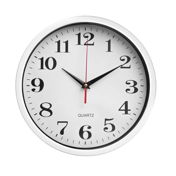Часы настенные, серия: Классика, плавный ход, d-28 см, белые от компании Интернет-гипермаркет «MALL24» - фото 1