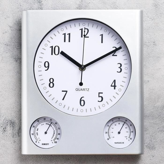Часы настенные, серия: Классика, "Верность", с термометром и гигрометром, 29.5х25 см от компании Интернет-гипермаркет «MALL24» - фото 1