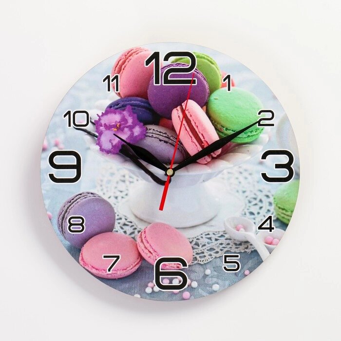 Часы настенные, серия: Кухня, "Макаруны", 24  см, стрелки  микс от компании Интернет-гипермаркет «MALL24» - фото 1