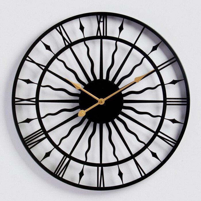 Часы настенные "Солнце", плавный ход, d=60 см от компании Интернет-гипермаркет «MALL24» - фото 1