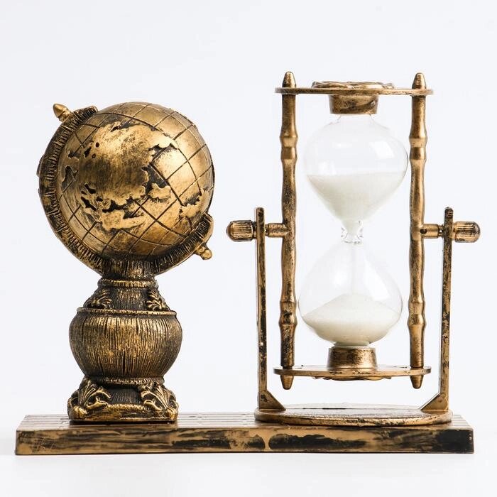 Часы песочные "Глобус", 15.5х7х12.5 см от компании Интернет-гипермаркет «MALL24» - фото 1