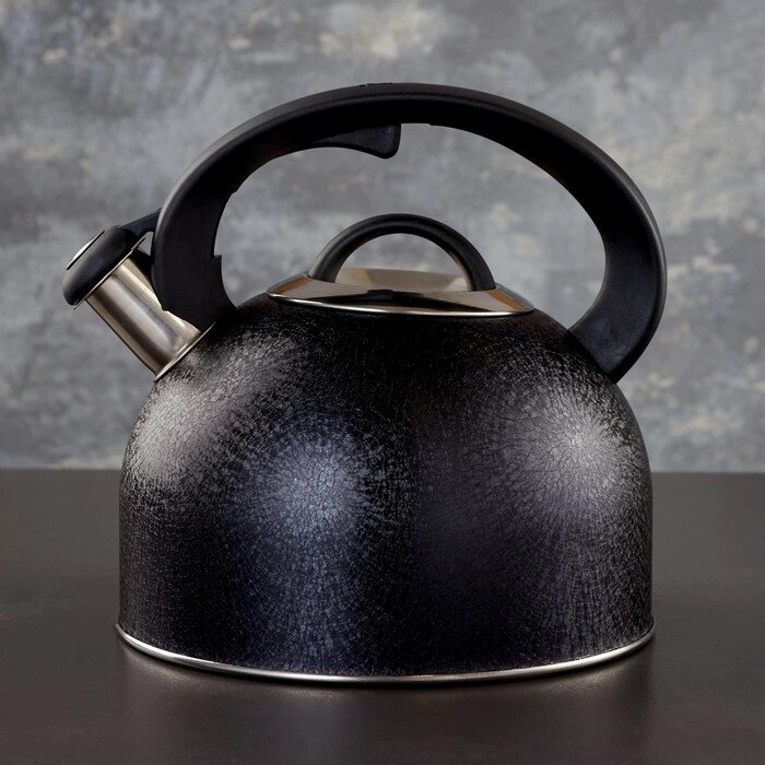 Чайник со свистком "Snow", 3 л, чёрный, индукция от компании Интернет-гипермаркет «MALL24» - фото 1