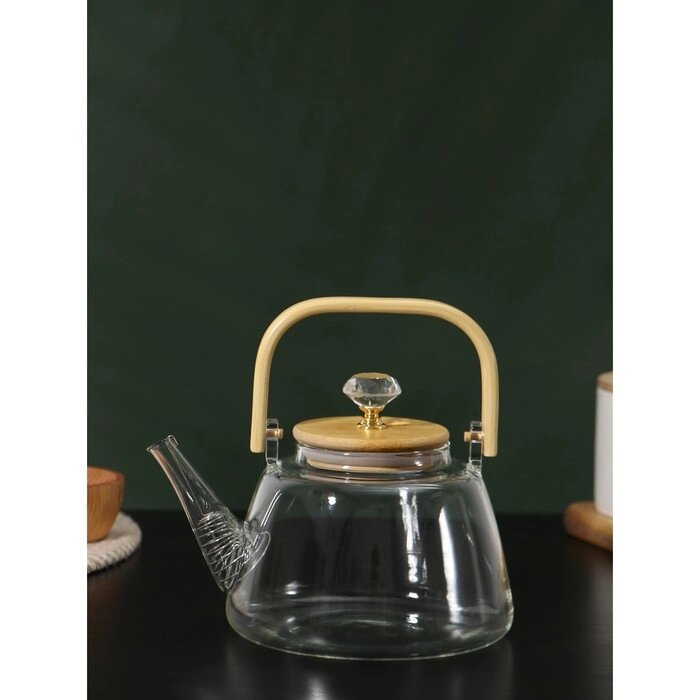 Чайник заварочный с металлическим ситом "Эко. Бриллиант" 1000 мл, 17х15х19 см от компании Интернет-гипермаркет «MALL24» - фото 1
