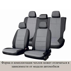 Чехлы сиденья HYUNDAI SOLARIS 2011н. в седан, жаккард 11 предм., раздел. спинка, SW, темно-серый 73840