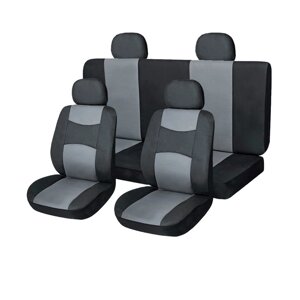 Чехлы сиденья кожа иск. 11 предм. Skyway DRIVE черный, серый