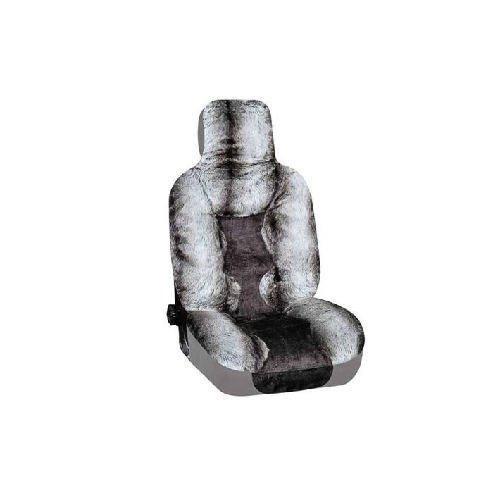 Чехлы сиденья меховые искусственные 5 предм. Skyway Arctic коричневый от компании Интернет-гипермаркет «MALL24» - фото 1