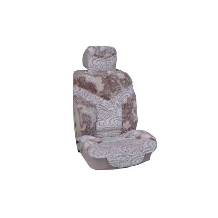 Чехлы сиденья меховые искусственные Skyway Arctic, 5 предметов, коричневый от компании Интернет-гипермаркет «MALL24» - фото 1