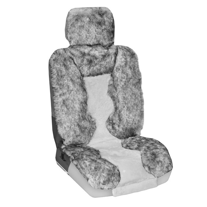 Чехлы сиденья Skyway ARCTIC, искусственный мех, 2 предмета, серый от компании Интернет-гипермаркет «MALL24» - фото 1