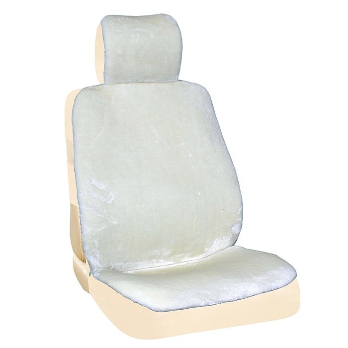 Чехлы сиденья Skyway ARCTIC, искусственный мех, мутон, 5 предметов, белый от компании Интернет-гипермаркет «MALL24» - фото 1