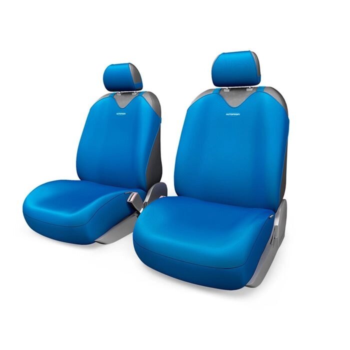 Чехол-майка AUTOPROFI R-1 SPORT PLUS R-402Pf BL, передний ряд, закрытое сиденье, полиэстер, 4 предмета, цвет синий от компании Интернет-гипермаркет «MALL24» - фото 1