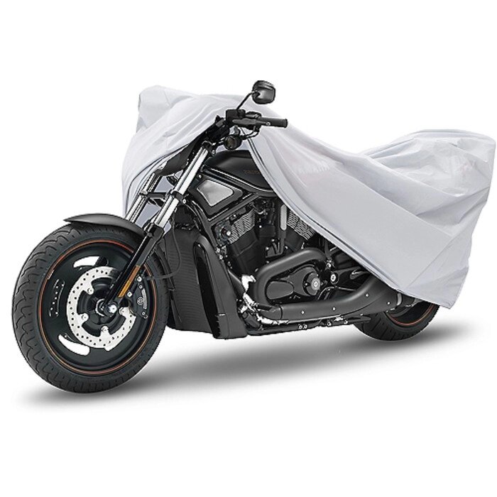 Чехол-тент для мотоциклов и скутеров 246х104х127 см (XL), серебряный от компании Интернет-гипермаркет «MALL24» - фото 1