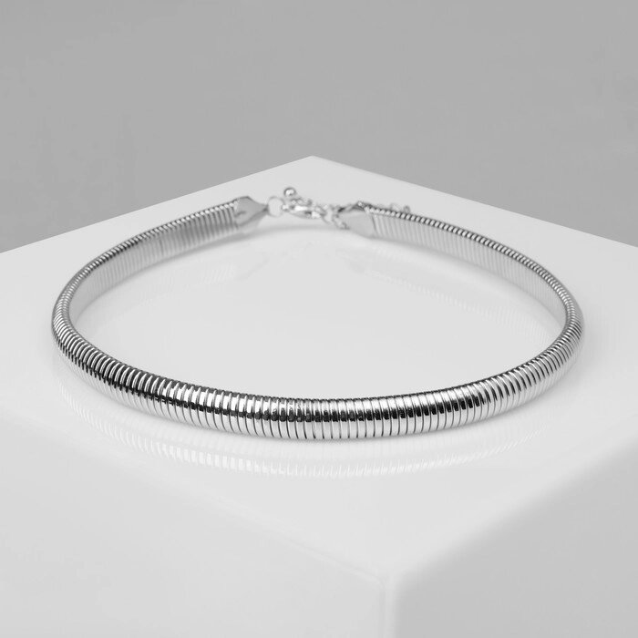 Чокер "Рельеф"  узкий, 1 см,  цвет серебро от компании Интернет-гипермаркет «MALL24» - фото 1