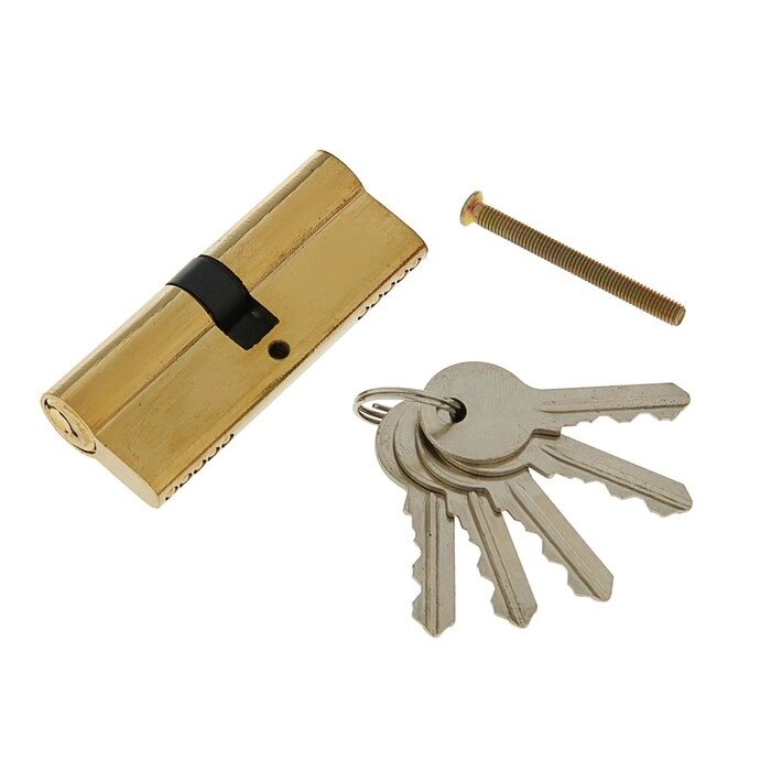 Цилиндровый механизм, 80 мм, английский ключ, 5 ключей, цвет золото от компании Интернет-гипермаркет «MALL24» - фото 1