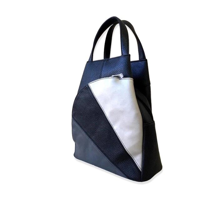 Cумка-рюкзак женская Tiburon черный-серебро-графит от компании Интернет-гипермаркет «MALL24» - фото 1