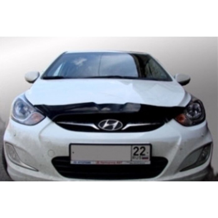 Дефлектор капота темный HYUNDAI SOLARIS 2010-2014 (короткий), NLD. SHYSOL1012S от компании Интернет-гипермаркет «MALL24» - фото 1