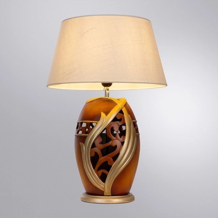 Декоративная настольная лампа Arte Lamp Ruby A4064LT-1BR, E27, 40 Вт, 40х40х59 см, коричневый от компании Интернет-гипермаркет «MALL24» - фото 1