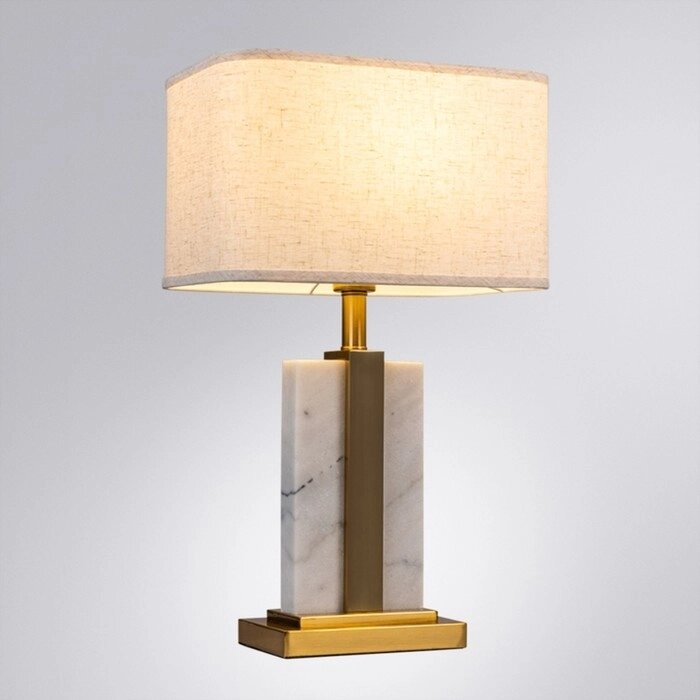 Декоративная настольная лампа Arte Lamp Varum A5055LT-1PB, E27, 60 Вт, 35х20х57 см, медный, серый от компании Интернет-гипермаркет «MALL24» - фото 1