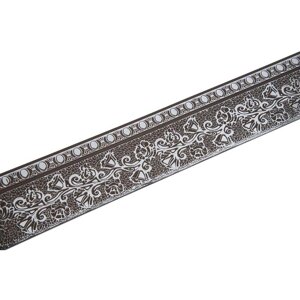 Декоративная планка "Кружево", длина 400 см, ширина 7 см, цвет серебро/шоколад