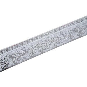 Декоративная планка "Кружево", длина 450 см, ширина 7 см, цвет серебро/белый