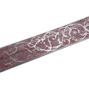 Декоративная планка "Вензель", длина 350 см, ширина 7 см, цвет серебро/бордо