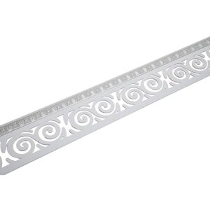 Декоративная планка "Завиток", длина 350 см, ширина 7 см, цвет серебро/белый