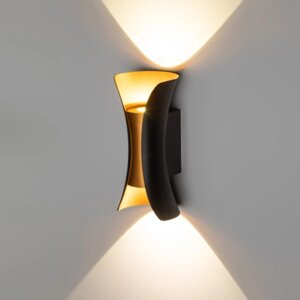 Декоративная подсветка светодиодная 10Вт 3500К чёрный/золото IP54 для интерьера, фасадов зданий